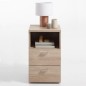 FMD Comodino con 2 Cassetti e Scomparto Aperto Rovere FMD Comodino con 2 Cassetti e Scomparto Aperto Rovere