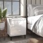 Comodino con Gambe in Metallo Bianco Lucido 40x30x50 cm Comodino con Gambe in Metallo Bianco Lucido 40x30x50 cm