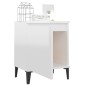 Comodino con Gambe in Metallo Bianco Lucido 40x30x50 cm Comodino con Gambe in Metallo Bianco Lucido 40x30x50 cm