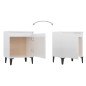 Comodino con Gambe in Metallo Bianco Lucido 40x30x50 cm Comodino con Gambe in Metallo Bianco Lucido 40x30x50 cm