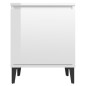 Comodino con Gambe in Metallo Bianco Lucido 40x30x50 cm Comodino con Gambe in Metallo Bianco Lucido 40x30x50 cm