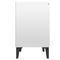 Comodino con Gambe in Metallo Bianco Lucido 40x30x50 cm Comodino con Gambe in Metallo Bianco Lucido 40x30x50 cm