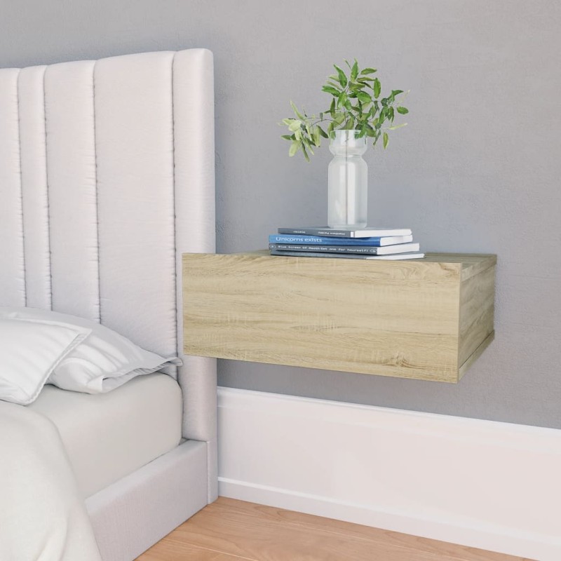 Comodino Pensile Rovere Sonoma 40x30x15 cm Truciolato Comodino Pensile Rovere Sonoma 40x30x15 cm Truciolato