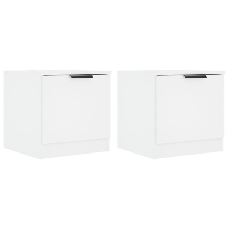 Comodini 2 pz Bianco Lucido 40x39x40 cm