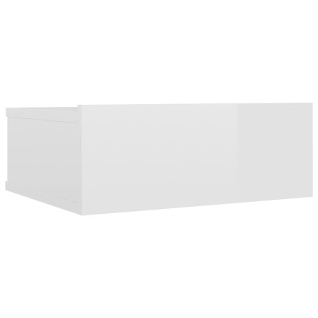 vidaXL Comodino Pensile Bianco Lucido 40x30x15 cm in Legno Multistrato