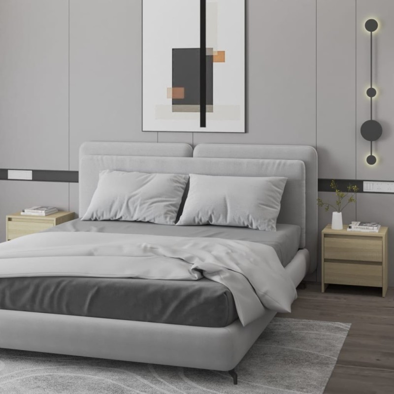 Comodini 2 pz Rovere Sonoma 45x34,5x44,5 cm in Truciolato Comodini 2 pz Rovere Sonoma 45x34,5x44,5 cm in Truciolato