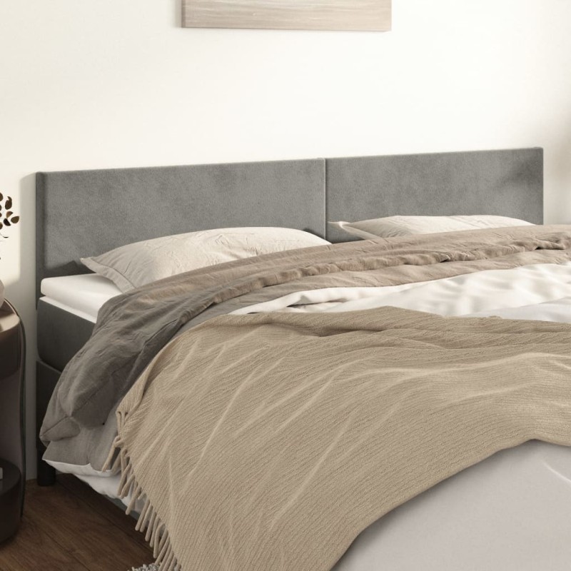 vidaXL Testiera 2 pz Grigio Chiaro 90x5x78/88 cm in Velluto vidaXL Testiera 2 pz Grigio Chiaro 90x5x78/88 cm in Velluto