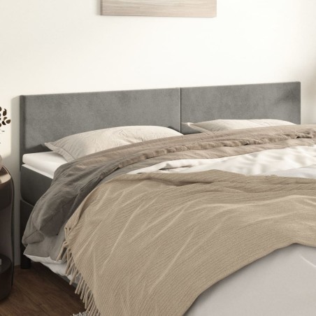 vidaXL Testiera 2 pz Grigio Chiaro 90x5x78/88 cm in Velluto