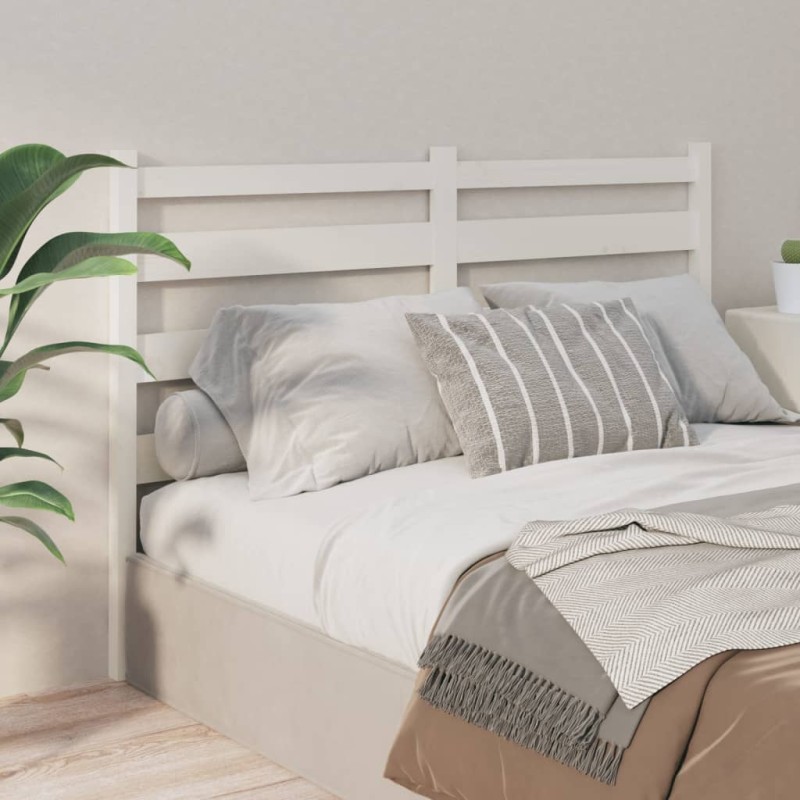 Testiera per Letto Bianca 166x4x100cm in Legno Massello di Pino Testiera per Letto Bianca 166x4x100cm in Legno Massello di Pino