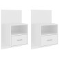 Comodini a Muro 2 pz Bianco Lucido Comodini a Muro 2 pz Bianco Lucido