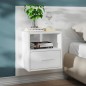 Comodini a Muro 2 pz Bianco Lucido Comodini a Muro 2 pz Bianco Lucido