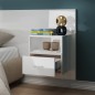 Comodini a Muro 2 pz Bianco Lucido Comodini a Muro 2 pz Bianco Lucido