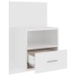 Comodini a Muro 2 pz Bianco Lucido Comodini a Muro 2 pz Bianco Lucido