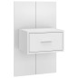 Comodino da Parete Bianco Lucido in Legno Ingegnerizzato Comodino da Parete Bianco Lucido in Legno Ingegnerizzato