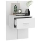 Comodino da Parete Bianco Lucido in Legno Ingegnerizzato Comodino da Parete Bianco Lucido in Legno Ingegnerizzato