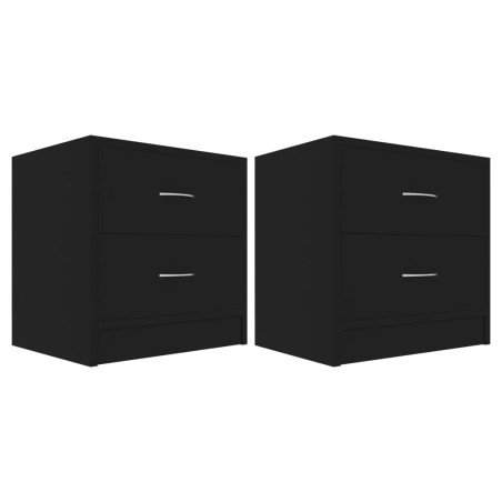 Comodini 2 pz Neri 40x30x40 cm in Truciolato
