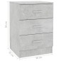 Comodino Grigio Cemento 38x35x56 cm in Truciolato Comodino Grigio Cemento 38x35x56 cm in Truciolato