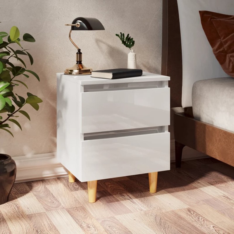 Comodino Gambe in Pino Massello 2 pz Bianco Laccato 40x35x50 cm Comodino Gambe in Pino Massello 2 pz Bianco Laccato 40x35x50 cm