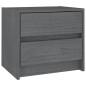 Comodino Grigio 40x30,5x35,5 cm in Legno Massello di Pino Comodino Grigio 40x30,5x35,5 cm in Legno Massello di Pino