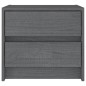 Comodino Grigio 40x30,5x35,5 cm in Legno Massello di Pino Comodino Grigio 40x30,5x35,5 cm in Legno Massello di Pino