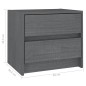 Comodino Grigio 40x30,5x35,5 cm in Legno Massello di Pino Comodino Grigio 40x30,5x35,5 cm in Legno Massello di Pino