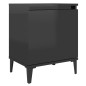 Comodino con Gambe in Metallo Nero Lucido 40x30x50 cm Comodino con Gambe in Metallo Nero Lucido 40x30x50 cm