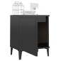 Comodino con Gambe in Metallo Nero Lucido 40x30x50 cm Comodino con Gambe in Metallo Nero Lucido 40x30x50 cm