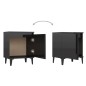Comodino con Gambe in Metallo Nero Lucido 40x30x50 cm Comodino con Gambe in Metallo Nero Lucido 40x30x50 cm