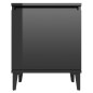 Comodino con Gambe in Metallo Nero Lucido 40x30x50 cm Comodino con Gambe in Metallo Nero Lucido 40x30x50 cm
