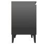 Comodino con Gambe in Metallo Nero Lucido 40x30x50 cm Comodino con Gambe in Metallo Nero Lucido 40x30x50 cm