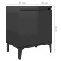Comodino con Gambe in Metallo Nero Lucido 40x30x50 cm Comodino con Gambe in Metallo Nero Lucido 40x30x50 cm