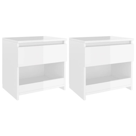 vidaXL Comodini 2pz Bianco Lucido 40x30x39 cm in Legno Multistrato