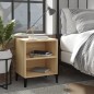 Comodino con Gambe in Metallo Rovere Sonoma 40x30x50cm