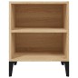 Comodino con Gambe in Metallo Rovere Sonoma 40x30x50cm