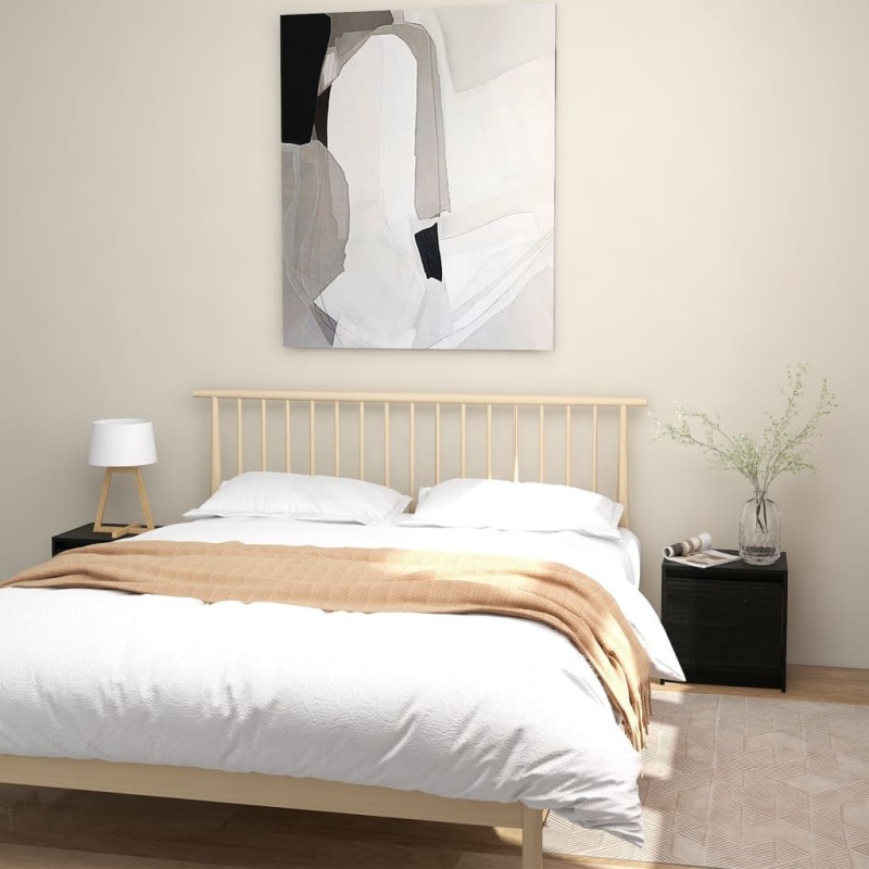 Comodini 2 pz Neri 40x30,5x40 cm in Legno Massello di Pino Comodini 2 pz Neri 40x30,5x40 cm in Legno Massello di Pino