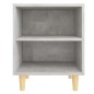 Comodino con Gambe in Legno Massello Grigio Cemento 40x30x50 cm Comodino con Gambe in Legno Massello Grigio Cemento 40x30x50 cm