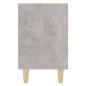 Comodino con Gambe in Legno Massello Grigio Cemento 40x30x50 cm Comodino con Gambe in Legno Massello Grigio Cemento 40x30x50 cm