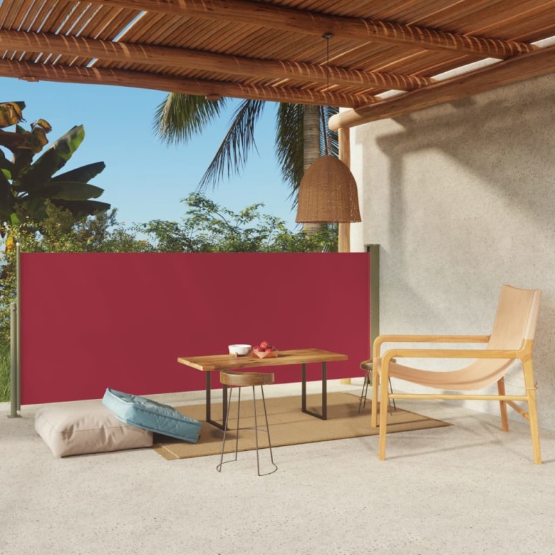 Tenda Laterale Retrattile per Patio 117x300 cm Rossa Tenda Laterale Retrattile per Patio 117x300 cm Rossa