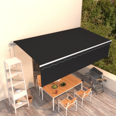 Tenda da Sole Retrattile Automatica con Parasole 6x3m Antracite