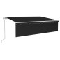 Tenda da Sole Retrattile Automatica con Parasole 6x3m Antracite