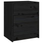 Comodino Nero 40x31x50 cm in Legno Massello di Pino Comodino Nero 40x31x50 cm in Legno Massello di Pino
