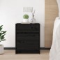 Comodino Nero 40x31x50 cm in Legno Massello di Pino Comodino Nero 40x31x50 cm in Legno Massello di Pino