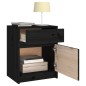 Comodino Nero 40x31x50 cm in Legno Massello di Pino Comodino Nero 40x31x50 cm in Legno Massello di Pino