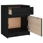 Comodino Nero 40x31x50 cm in Legno Massello di Pino Comodino Nero 40x31x50 cm in Legno Massello di Pino