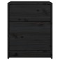 Comodino Nero 40x31x50 cm in Legno Massello di Pino Comodino Nero 40x31x50 cm in Legno Massello di Pino