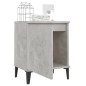 Comodino con Gambe in Metallo Grigio Cemento 40x30x50 cm Comodino con Gambe in Metallo Grigio Cemento 40x30x50 cm