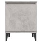 Comodino con Gambe in Metallo Grigio Cemento 40x30x50 cm Comodino con Gambe in Metallo Grigio Cemento 40x30x50 cm