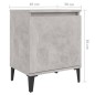Comodino con Gambe in Metallo Grigio Cemento 40x30x50 cm Comodino con Gambe in Metallo Grigio Cemento 40x30x50 cm
