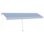 vidaXL Tenda da Sole Autoportante Automatica 600x300 cm Blu Bianca vidaXL Tenda da Sole Autoportante Automatica 600x300 cm Blu Bianca