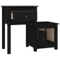 Comodini 2 pz Neri 79,5x38x65,5 cm in Legno Massello di Pino Comodini 2 pz Neri 79,5x38x65,5 cm in Legno Massello di Pino